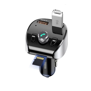 FM-трансмиттер в авто JOYROOM Bluetooth FM Shadow Series R-CL01 |2USB, 3.6A, TF Cards| Black