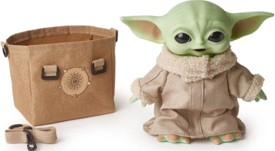 Интерактивный Малыш Йода Star Wars из сериала Звездные войны: Мандалорець в дорожной сумке 28 см (HBX33)