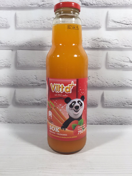 Сік дитячий Vitta Plus морква, яблуко, полуниця 750 мл