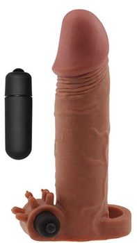Насадка на пенис с вибрацией Pleasure X-Tender Series Perfect for 4,5-6 inches Erect Penis цвет коричневый (18914014000000000)