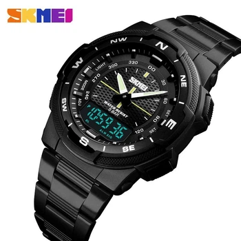 Мужские часы Skmei 1370 MARSHAL Черные с Черным циферблатом