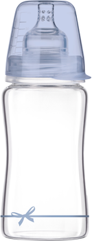 Пляшка скляна Lovi Diamond Glass Baby Shower 250 мл Блакитна (74/204boy)