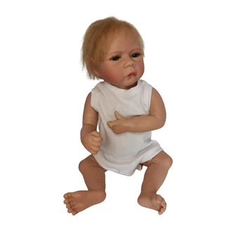 Лялька реборн NPK DOLL хлопчик Лео силіконова 46 см з одягом, пляшкою та соскою + підгузник