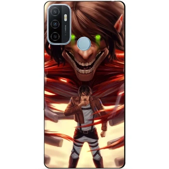 Силиконовый бампер чехол Candy для Oppo A53 с аниме Attack on Titan
