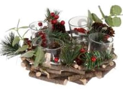 Подсвечник Christmas Decoration для 4 свечей, 22 х 22 х 8 см (YZB004040)
