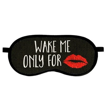 Маска для сна Wake me only for kiss Arivans 18.5х8.5 см черная 58-602