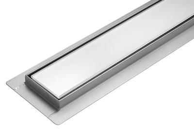 Трап для душа горизонтальный BW-Tech WHITE GLASS 900 мм под плитку из нержавеющей стали 90х7х7 см (75384)