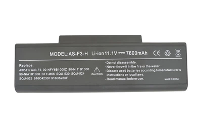 Усиленная аккумуляторная батарея для ноутбука Asus A32-F3 A9 11.1V Black 7800mAh OEM High Copy