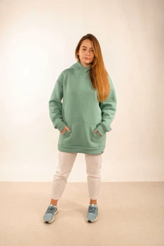 Худи женский оверсайз с начёсом Hi Mate Kandy ментоловый L