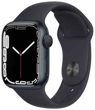Смарт-годинник Apple Watch Series 7 GPS 41 mm Midnight Aluminium Case with Black Sport Band (MKMX3)
