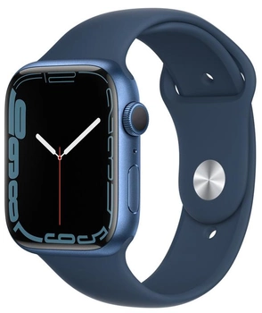 Смарт-часы Apple Watch Series 7 GPS 45mm Blue Aluminium Case with Deep Navy Sport Band (MKN83UL/A)