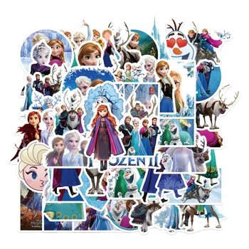 Набор наклеек stickers Frozen 2, Elza, Anna, Olaf - 50 шт | Холодное сердце, Эльза, Анна, Олаф - Водостойкие стикеры для оклеивания