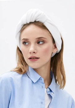 Тюрбан бархатный MyScarf теплый one size белый