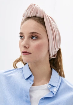 Тюрбан бархатный MyScarf теплый one size розовый