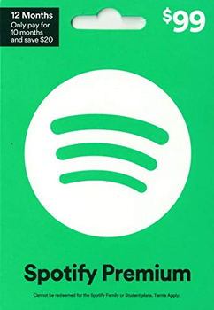 Spotify 99$ Premium Gift Card (12 месяцев), US-регион