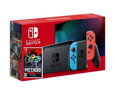 Nintendo Switch Neon Blue-Red (Upgraded version) + Игра Metroid Dread (русская версия)