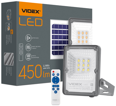 Прожектор светодиодный автономный VIDEX 10W 5000K Сенсорный (VL-FSO-205-S)