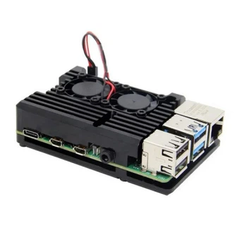 Дополнительное оборудование для Микро ПК Raspberry Pi радиатор для 4B алюминиевый с 2 кулерами (RA503)