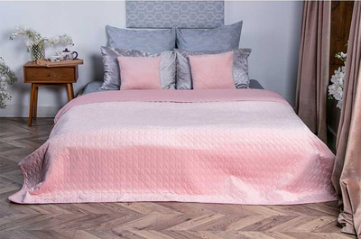 Покривало двостороннє Руно VeLour Рожеве 180 х 220 см (340.55_Rose)