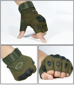 Перчатки без пальців штурмові тактичні чоловічі (AC-7311-Green-M)