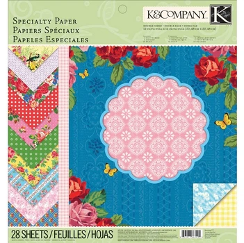 Набор бумаги K&Company Bloomscape 30х30 см 14 листов с глиттером, артикул 30-663091