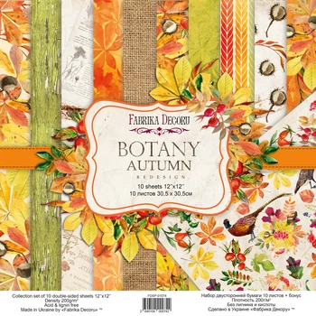 Набор скрапбумаги Фабрика Декора Botany autumn redesign 30,5x30,5см, артикул FDSP-01074