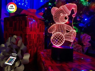 Ночник-светильник 3D "Мишка (новогодний)" 22х12 см 3DTOYSLAMP (2000002619666)