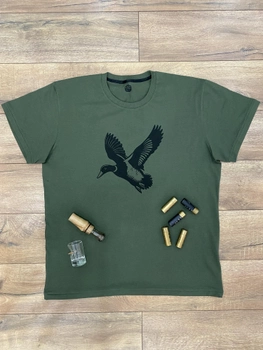 Чоловіча футболка для мисливців принт Дика качка L світлий хакі