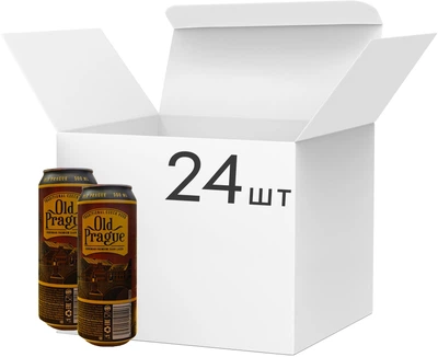 Упаковка пива Old Prague Bohemian Dark Lager темное фильтрованное 4.4% 0.5 л x 24 шт (8594044155519D_8594044191296)
