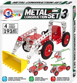 Конструктор Металевий Technok чотири транспорти 193 деталі (6412) (4823037606412)