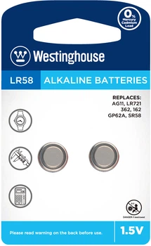 Щелочная батарейка Westinghouse Alkaline "таблетка" LR58 2 шт (0889554001929)