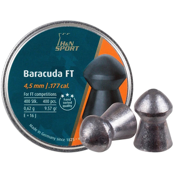 Пули для пневматики H&N Baracuda FT (4.51мм, 0.62г, 400шт)