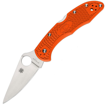 Нож складной Spyderco Delica 4 Flat Ground (длина: 181мм, лезвие: 73мм), оранжевый