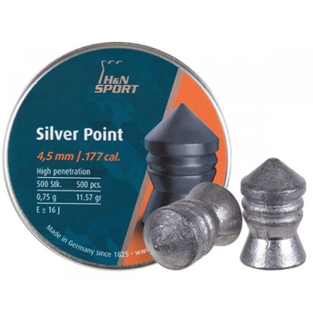 Пули для пневматики H&N Silver Point (4.5мм, 0.75г, 500шт)