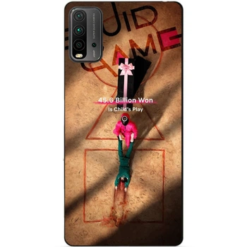 Силіконовий бампер чохол Candy для Xiaomi Redmi 9T з малюнком Гра в кальмара