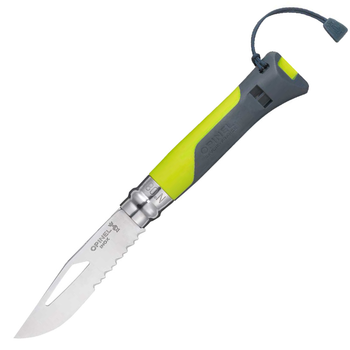 Нож складной Opinel №8 Outdoor полусеррейтор (длина: 190мм, лезвие: 85мм), зеленый
