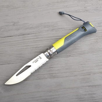 Нож складной Opinel №8 Outdoor полусеррейтор (длина: 190мм, лезвие: 85мм), зеленый