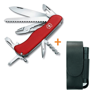 Комплект Ніж Victorinox Atlas 0.9033 + Шкіряний чохол + Ліхтар