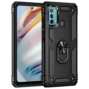 Противоударный чехол с подставкой Deexe Armor Case для Motorola Moto G60 - Black