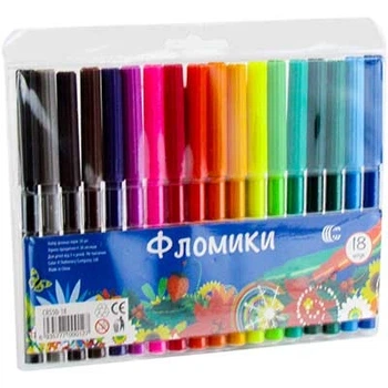 Фломастери 18 кольорів Фломики З 550-18