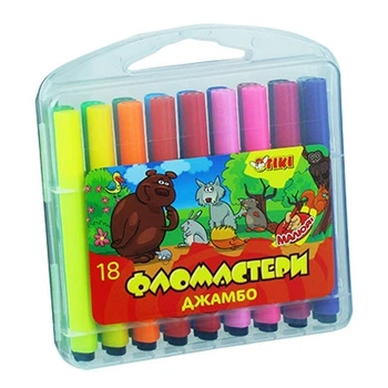 Фломастеры 18 цветов TIKI Jumbo 52710-ТК