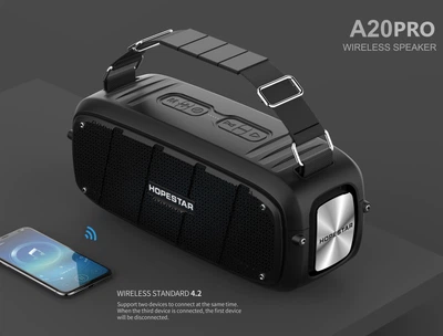 Портативная влагозащищенная IPX6 Bluetooth стерео колонка Hopestar A20 PRO 55W функция Powerbank с микрофоном Black