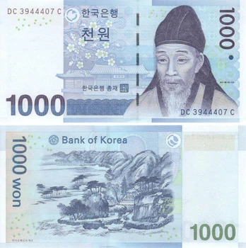 Банкнота Южная Корея 1000 вон 2007 UNC (P54)