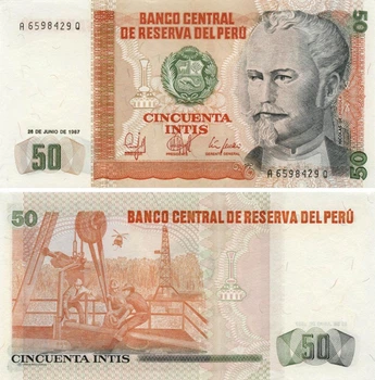 Банкнота Перу 50 инти 1987 UNC (P131)