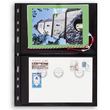 Лист до альбому Leuchtturm, OPTIMA, 2x2 поділок по 180 x 120 мм, чорний, 2S