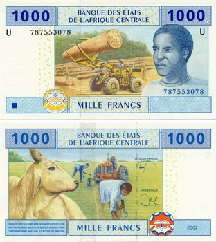 Банкнота Центральна Африка 1000 франків 2002 U UNC Камерун (P207U)