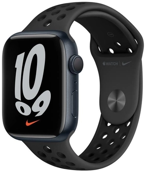 Смарт-часы Apple Watch Series 7 Nike GPS 45mm Midnight Aluminium Case with Anthracite/Black Nike Sport Band (MKNC3UL/A)