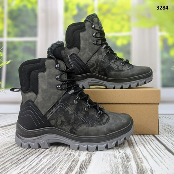 Мужские зимние тактические ботинки берцы Dago Style хаки с черным с камуфляжем 44 р (28,5 см) 3284