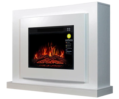Электрокамин с порталом со светодиодной подсветкой ArtiFlame LUCCA AF23S БЕЛЫЙ БЬЯНКО (со звуком)