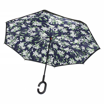 Зонт наоборот Up-Brella Лилии смарт-зонт обратного сложения